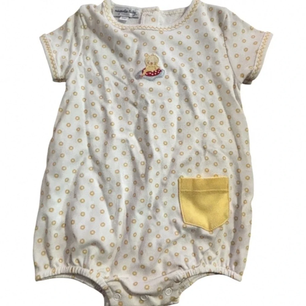 Magnolia Baby 1 piece Size 9 months baby in floaty lil sailboat boy/ girl yellow